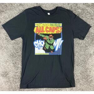 Bella+Canvas Stones Throw MF DOOM All Caps Graphic T-Shirt Black Men L HipHopRap